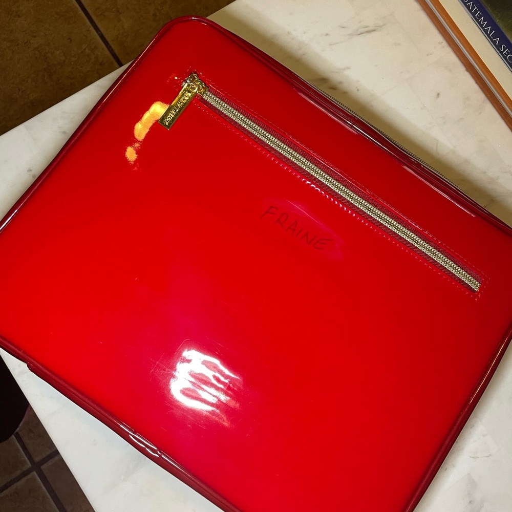 Estee Lauder Eye Shadow and Blush + Red Patent Clutch with Gold Accents - Picture 5 of 5